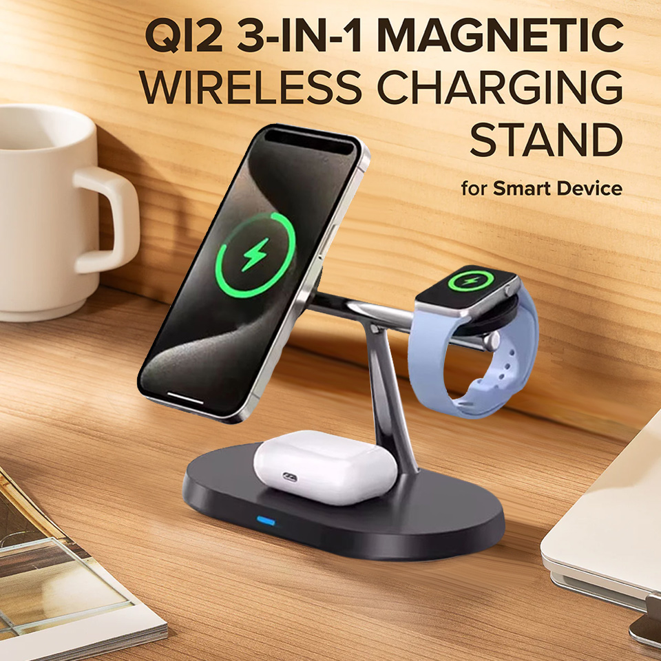 Wireless Charger 3 In 1 - 3 in 1 マグネット式ワイヤレス充電スタンド（MacSafe対応 iPhone 17/16/15/14