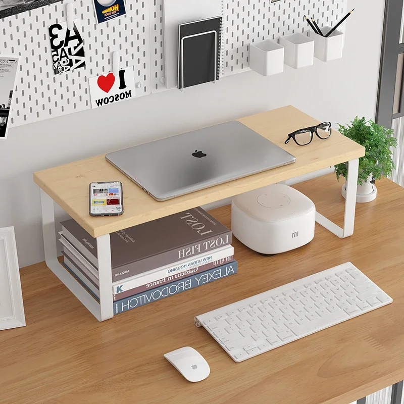 Laptop Stand Bamboo - Z30/40/50CM ベースブラケットモニター昇降スタンドデスクトップコンピュータラップトップ棚ホームキッチンオフィス収納ホルダーラックオーガナイザー