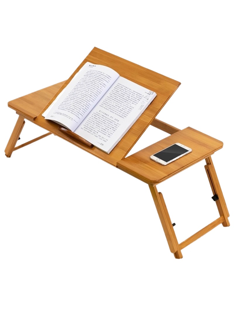 Laptop Stand Bamboo - 調節可能な竹製ノートパソコンスタンド、折りたたみ式脚付き折りたたみ式コンピューターデスク、ソファベッド用ミニデスク、ホームワークテーブル