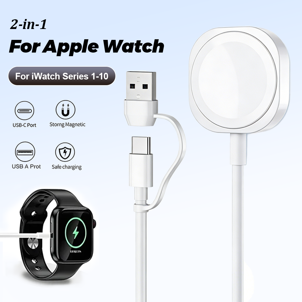 Wireless Charger 3 In 1 - 2in1 マグネット式ワイヤレスUSB A急速充電器 タイプC充電ケーブル Apple Watchシリーズ11