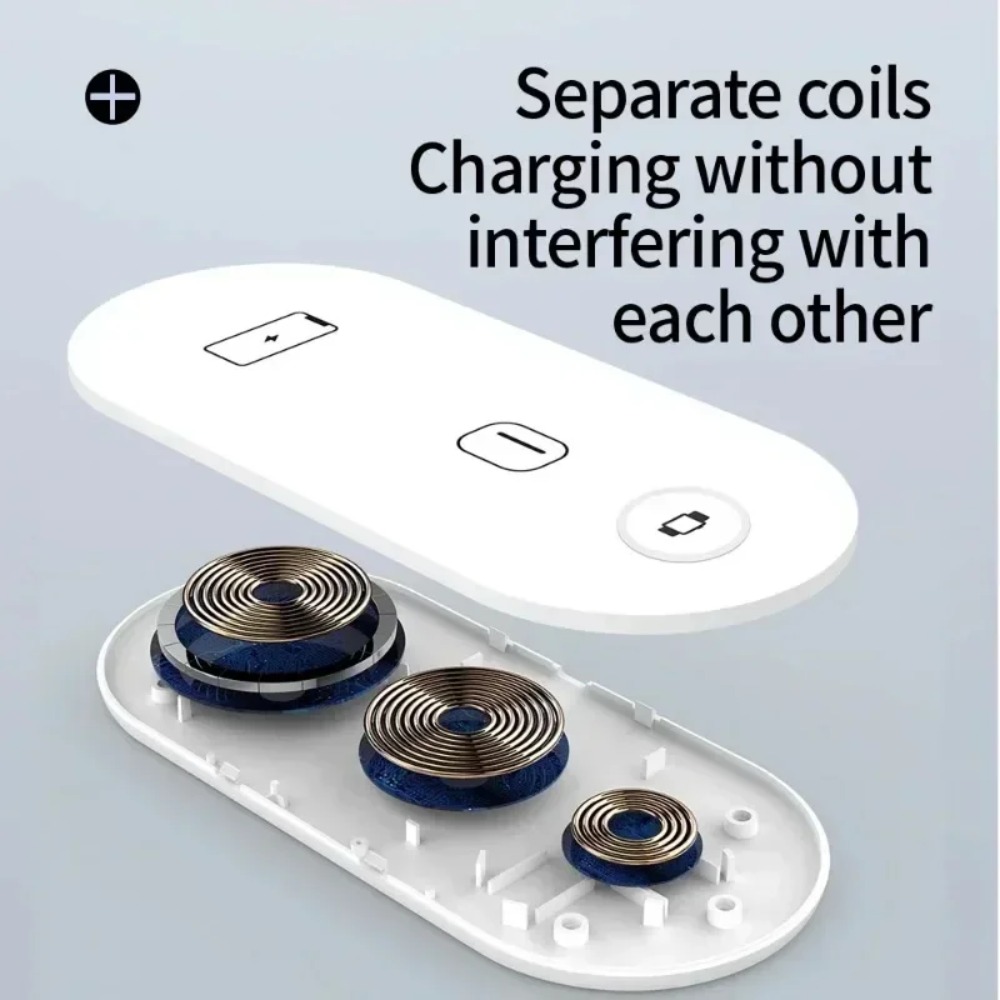 Wireless Charger 3 In 1 - 3-in-1 ワイヤレス充電パッド 急速充電ドックステーション iPhone Apple Watch