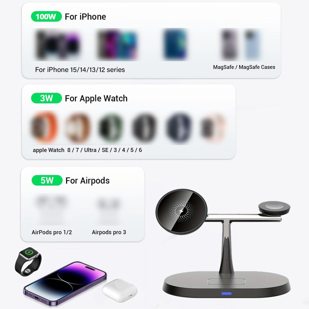 3 in 1 マグネット式ワイヤレス充電スタンド（MacSa - Wireless Charger 3 In 1 のレビューと価格