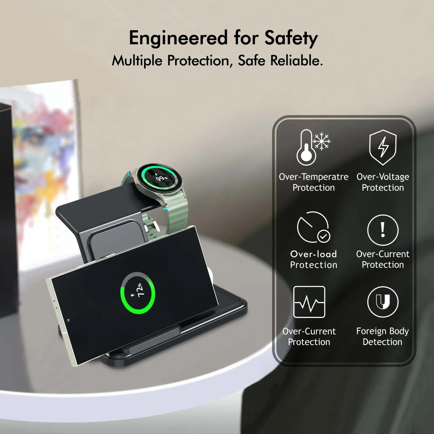 デスクトップ3-in-1ワイヤレス充電ステーション（Sams - Wireless Charger 3 In 1 のレビューと価格