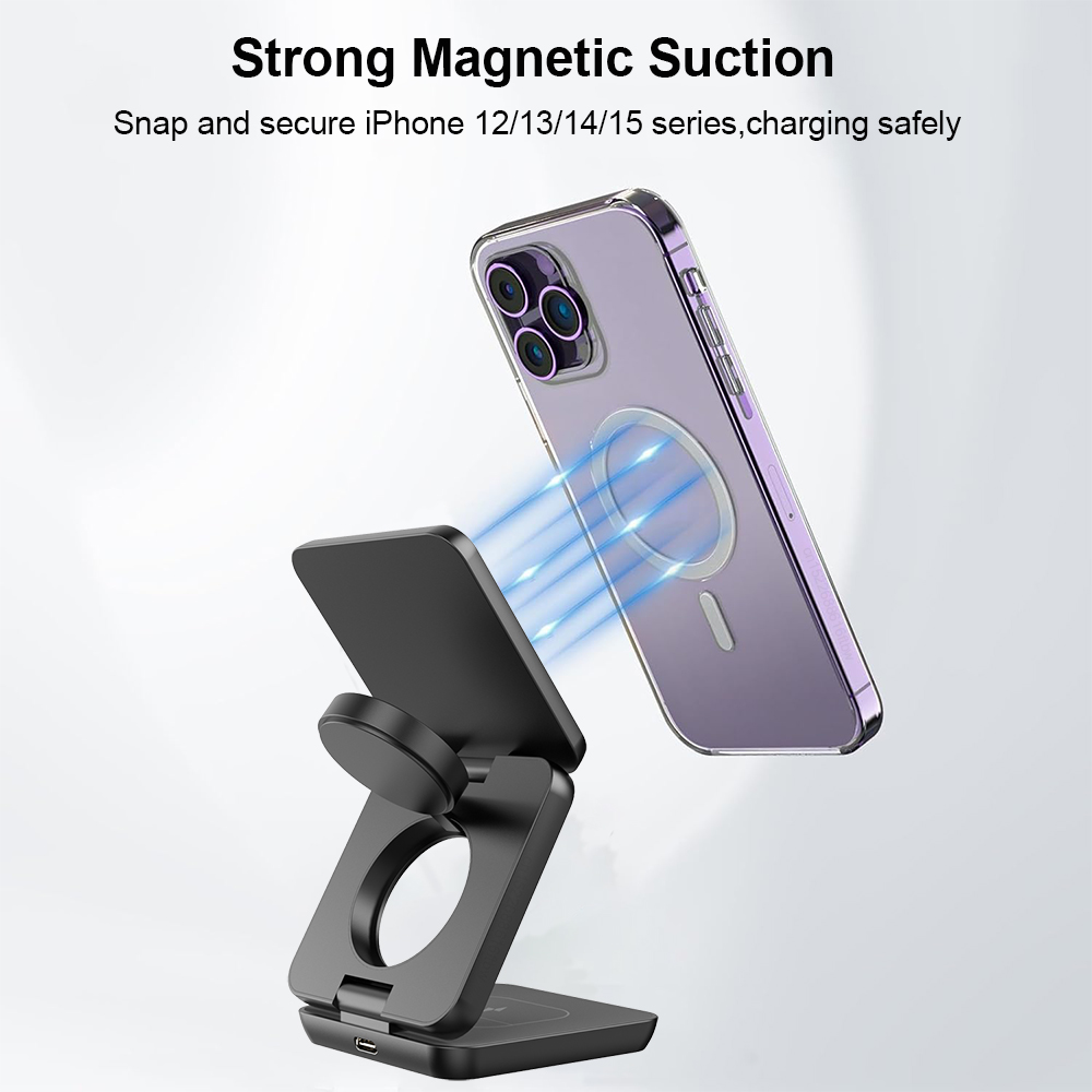 ワイヤレス充電器 3 in 1 折りたたみ式磁気ワイヤレス充 - Wireless Charger 3 In 1 のレビューと価格