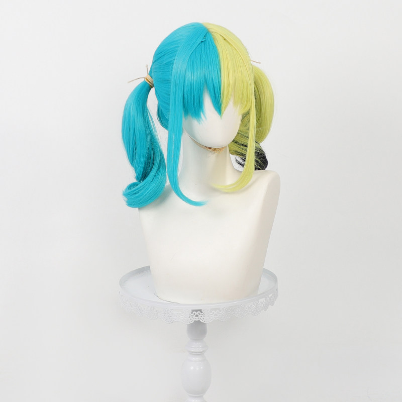アニメカナリコスプレウィッグ耐熱黄緑ピグテール女性人工毛ハロ - Tech Accessories For Women のレビューと価格