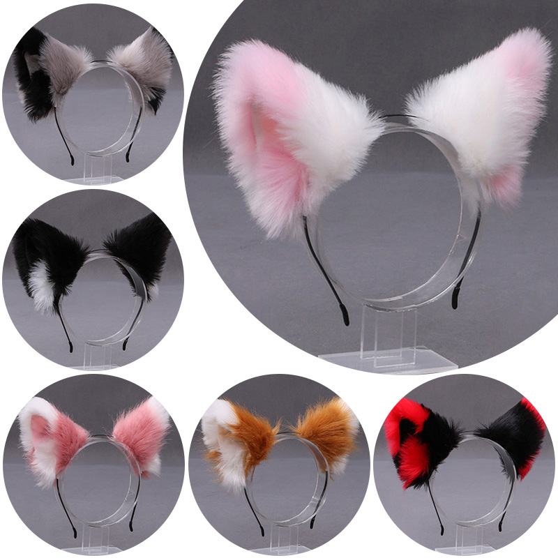 ふわふわキツネ猫耳ぬいぐるみヘッドバンドソフト毛皮のようなヘ - Tech Accessories For Women のレビューと価格