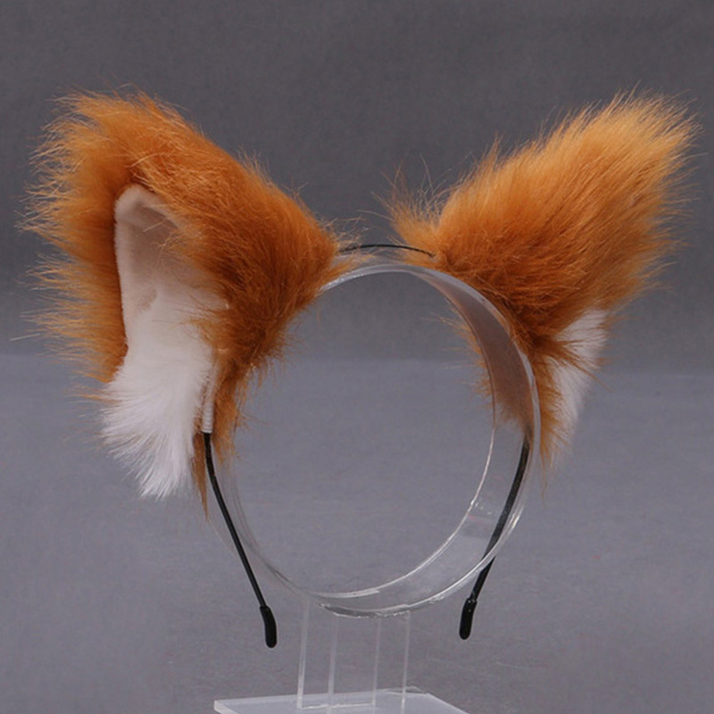 ふわふわキツネ猫耳ぬいぐるみヘッドバンドソフト毛皮のようなヘ - Tech Accessories For Women のレビューと価格