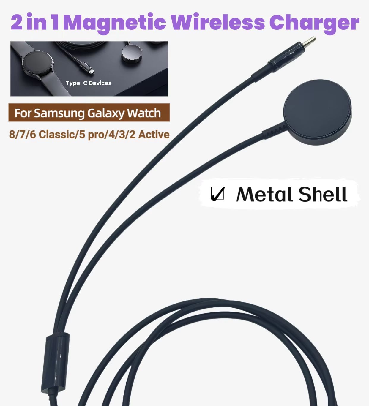 Type-C 2-in-1 磁気ワイヤレスメタルベース充電ケ - Wireless Charger 3 In 1 のレビューと価格