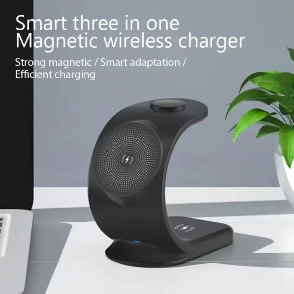 マグネット式ワイヤレス充電器 3in1 急速充電ステーション - Wireless Charger 3 In 1 のレビューと価格