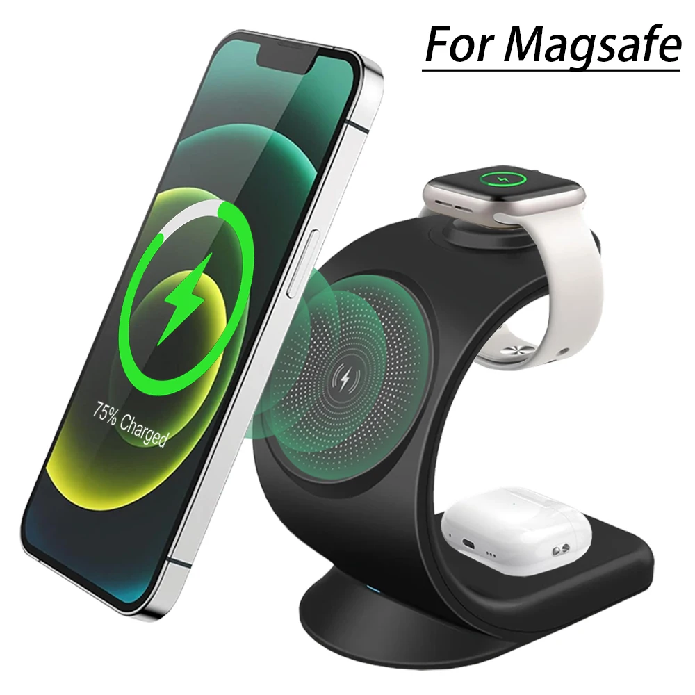 マグネット式ワイヤレス充電器 3in1 急速充電ステーション - Wireless Charger 3 In 1 のレビューと価格