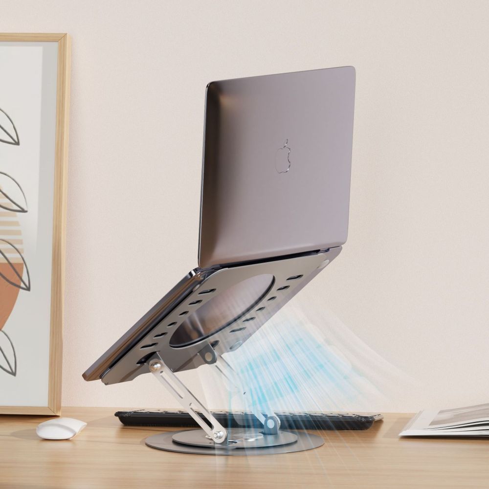 デスクトップラップトップスタンドアルミ回転ホルダー人間工学に - Laptop Stand Bamboo のレビューと価格