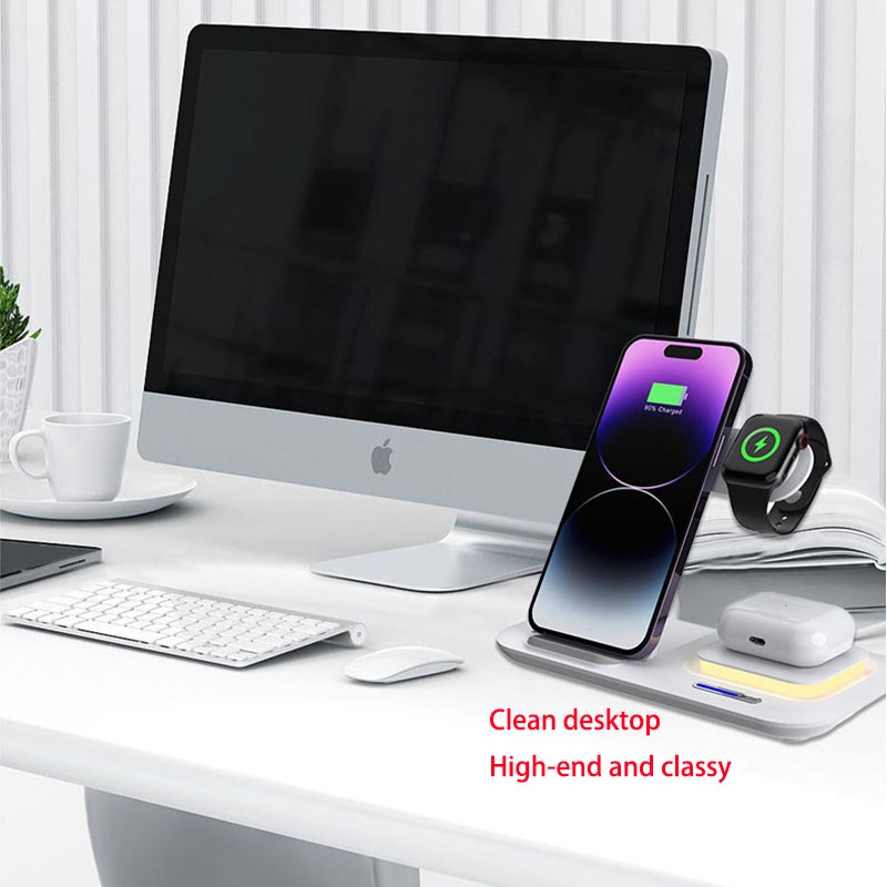 ホット3in1折りたたみ式ワイヤレス携帯電話充電ステーション - Wireless Charger 3 In 1 のレビューと価格