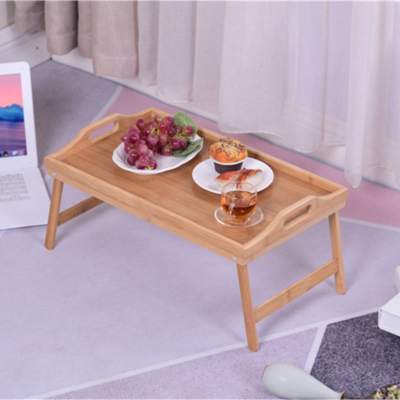 ポータブル竹製ベッドトレイ朝食テーブルコンピュータースタンド - Laptop Stand Bamboo のレビューと価格