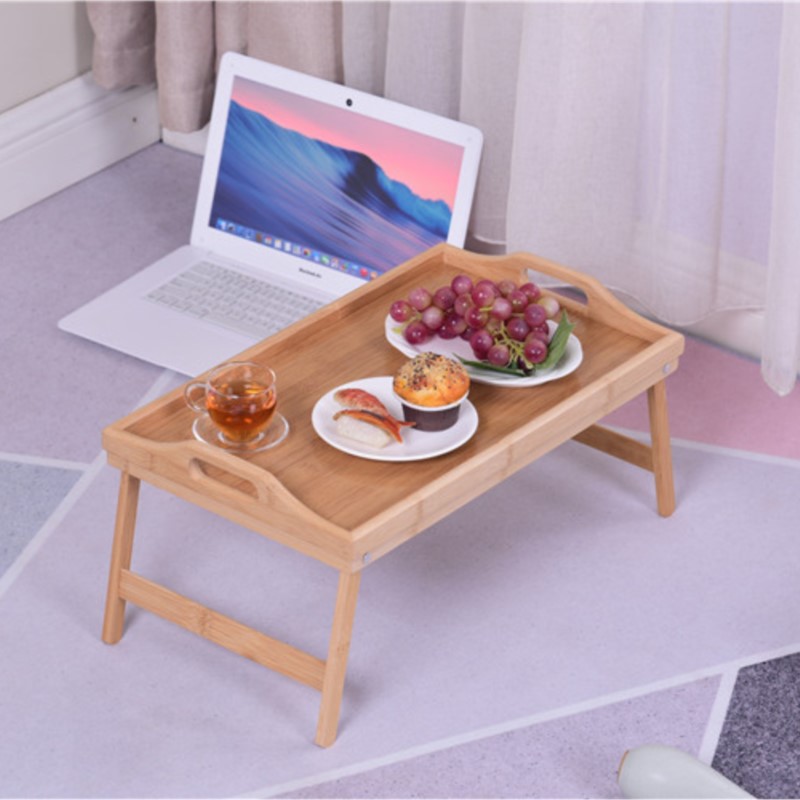 ポータブル竹製ベッドトレイ朝食テーブルコンピュータースタンド - Laptop Stand Bamboo のレビューと価格