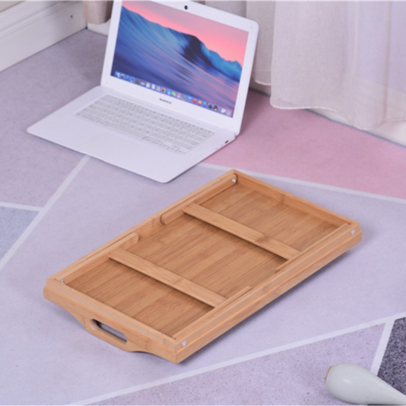 ポータブル竹製ベッドトレイ朝食テーブルコンピュータースタンド - Laptop Stand Bamboo のレビューと価格