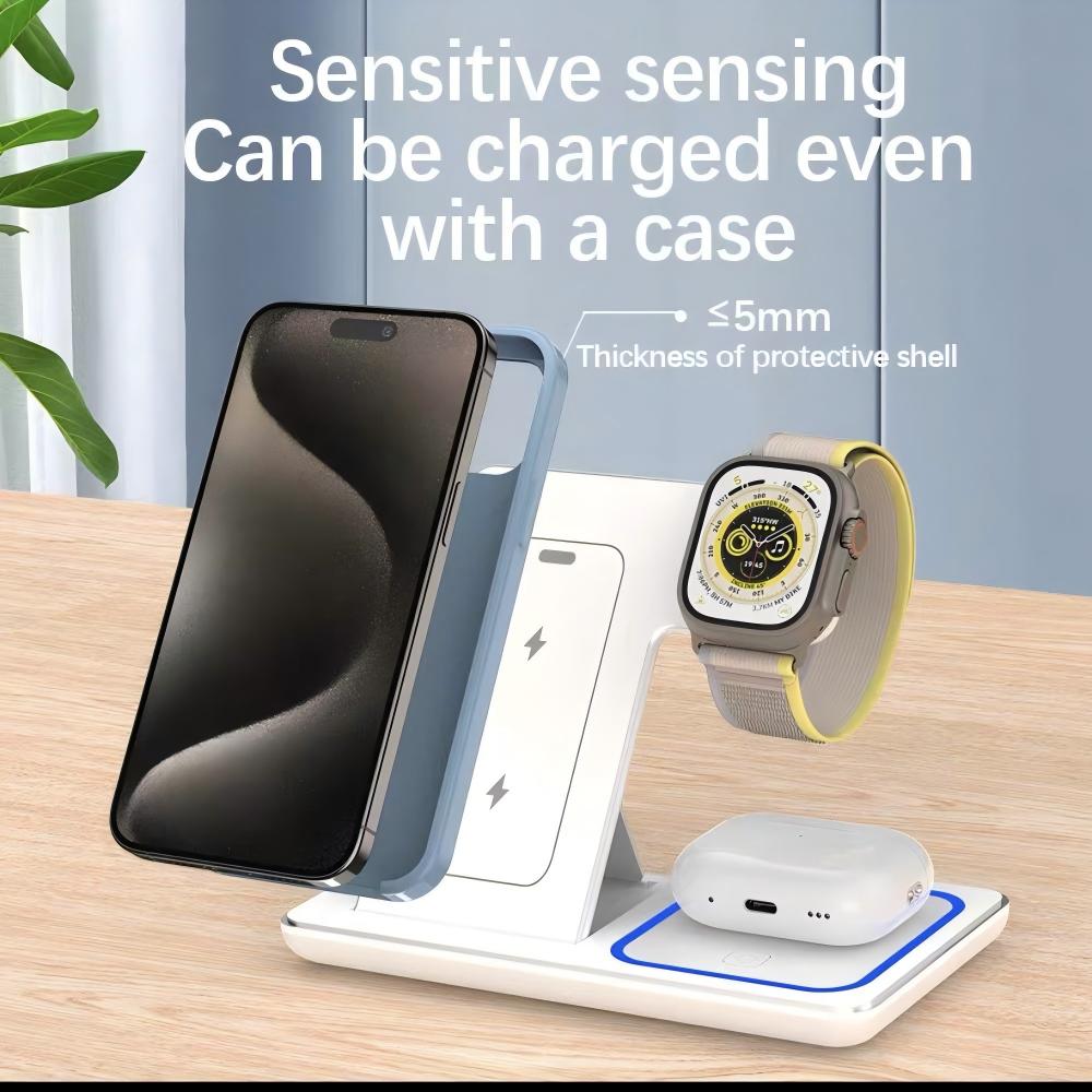 ワイヤレス充電器ホルダー スタンド 3 in 1 折りたたみ - Wireless Charger 3 In 1 のレビューと価格