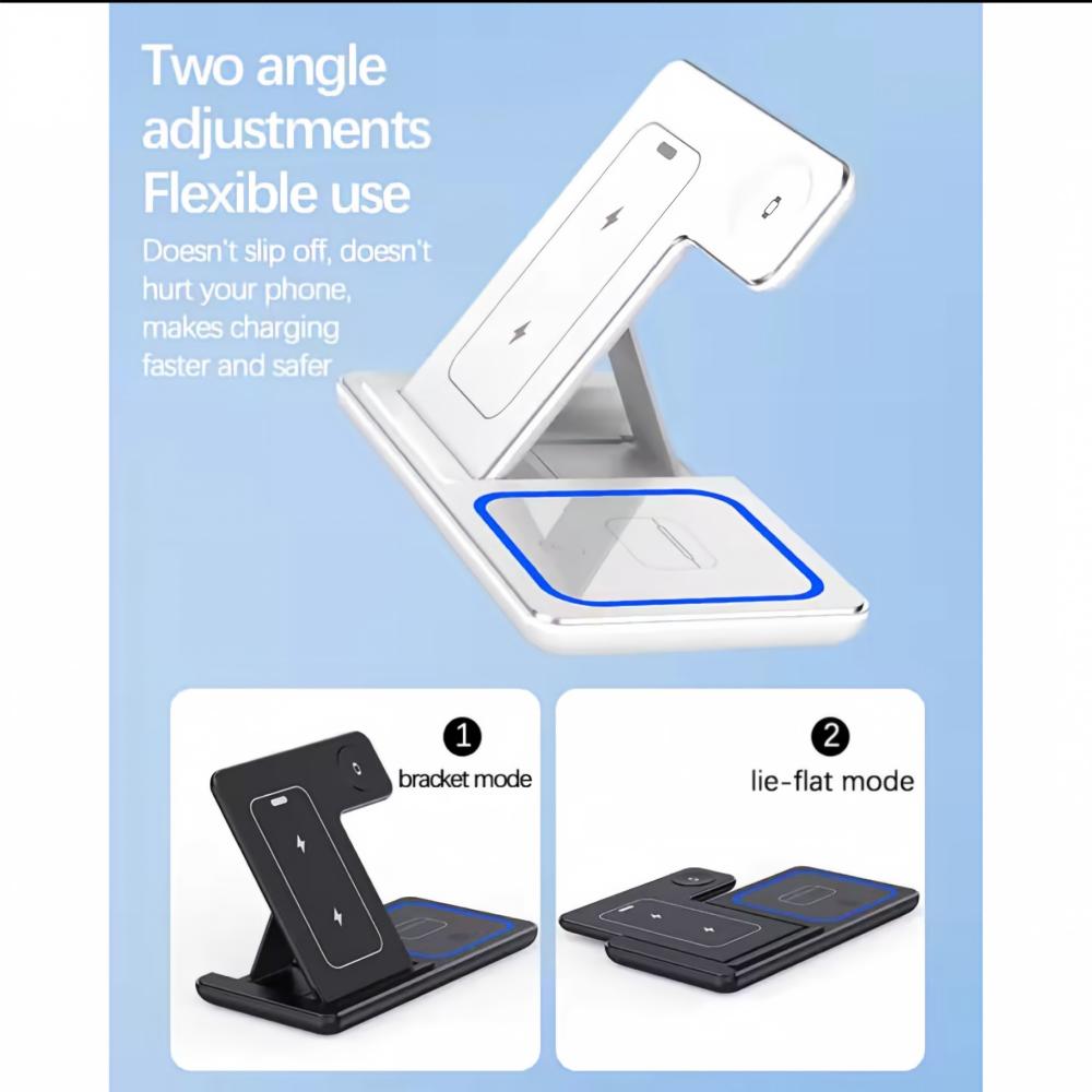 ワイヤレス充電器ホルダー スタンド 3 in 1 折りたたみ - Wireless Charger 3 In 1 のレビューと価格