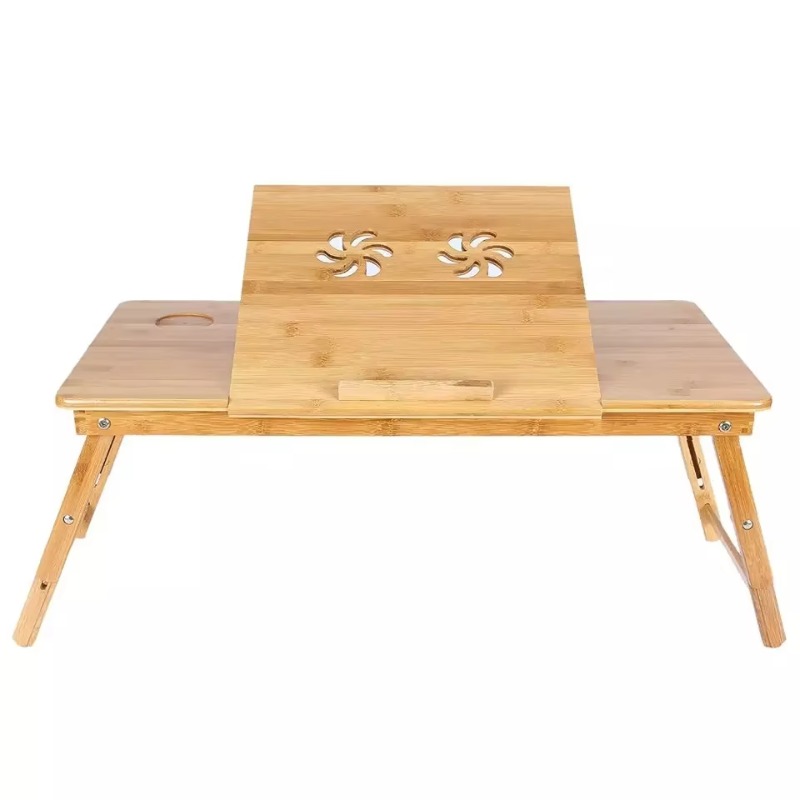 竹製調節可能パソコンデスク折りたたみ式ラップトップスタンドサ - Laptop Stand Bamboo のレビューと価格