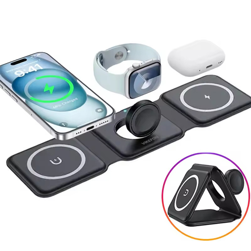 3-in-1 磁気折りたたみ式ワイヤレス充電器、15W急速充 - Wireless Charger 3 In 1 のレビューと価格