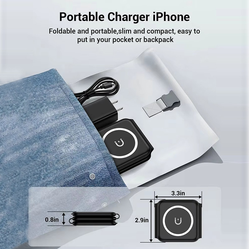 3-in-1 磁気折りたたみ式ワイヤレス充電器、15W急速充 - Wireless Charger 3 In 1 のレビューと価格