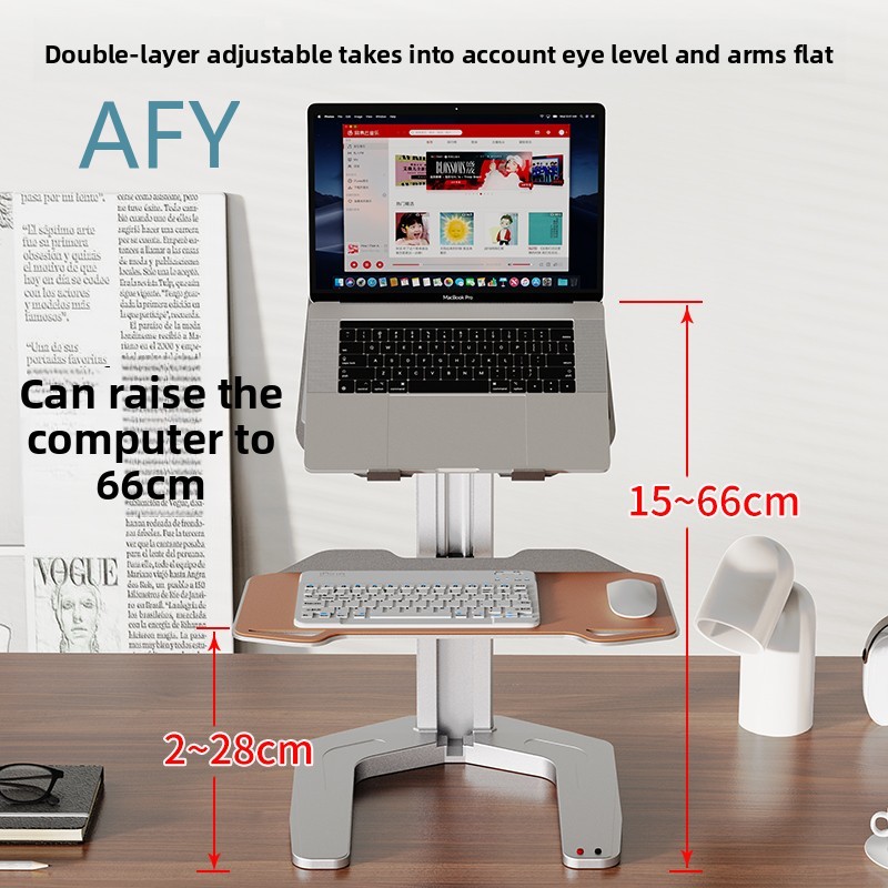 電動昇降式ノートパソコンデスクコンバーター アルミ合金製スマ - Laptop Stand Bamboo のレビューと価格