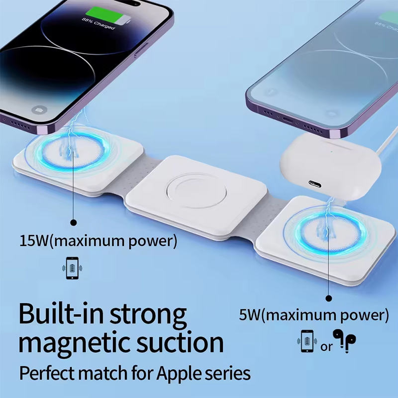 ユニバーサルQi2磁気折りたたみ式充電ステーション、iPho - Wireless Charger 3 In 1 のレビューと価格