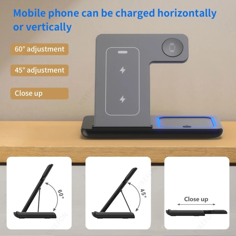 折りたたみ式3in1ワイヤレス充電ステーション iPhone - Wireless Charger 3 In 1 のレビューと価格