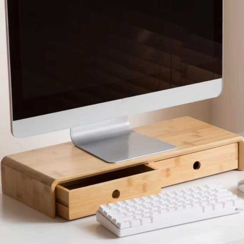 竹製ノートパソコンモニターライザー、エコフレンドリーなデスク - Laptop Stand Bamboo のレビューと価格