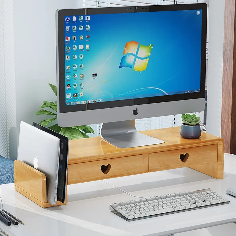 天然竹デスクスタンド北欧シンプルなラップトップスタンド多層パ - Laptop Stand Bamboo のレビューと価格