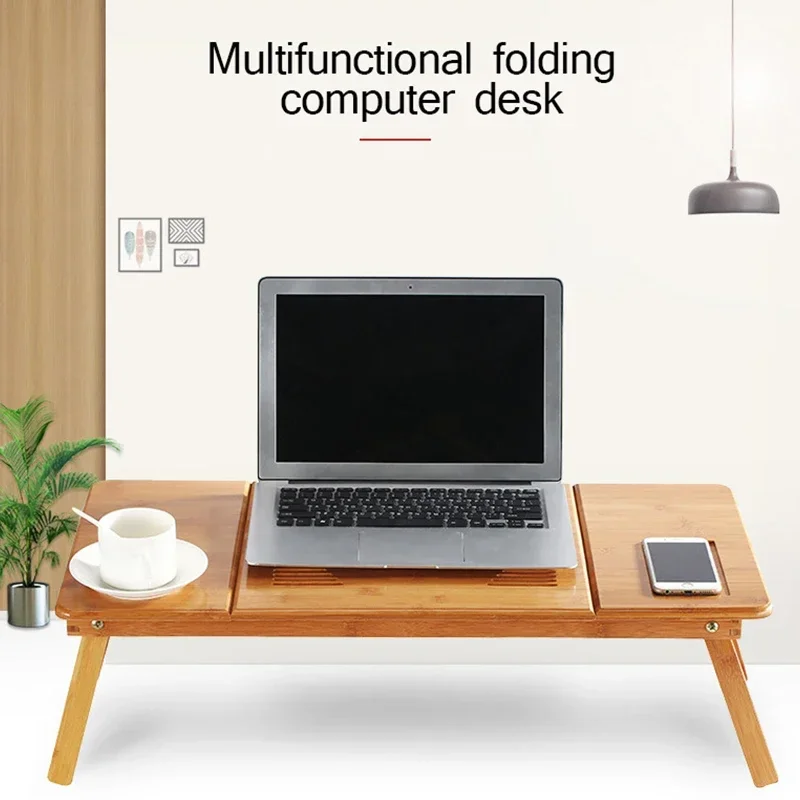 調節可能な竹製ラップトップデスク/スタンド（ファン付き） – - Laptop Stand Bamboo のレビューと価格