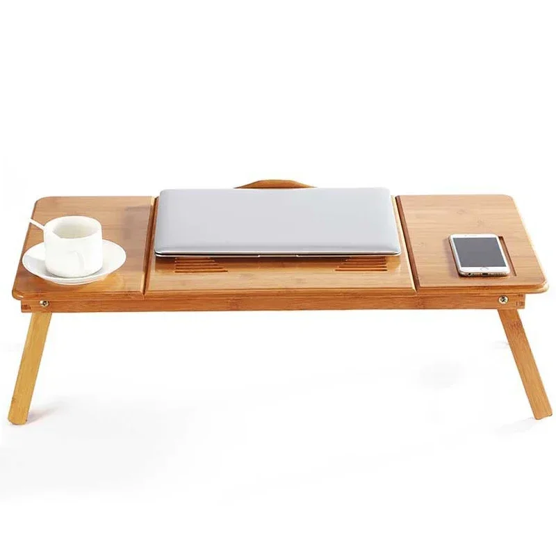 調節可能な竹製ラップトップデスク/スタンド（ファン付き） – - Laptop Stand Bamboo のレビューと価格