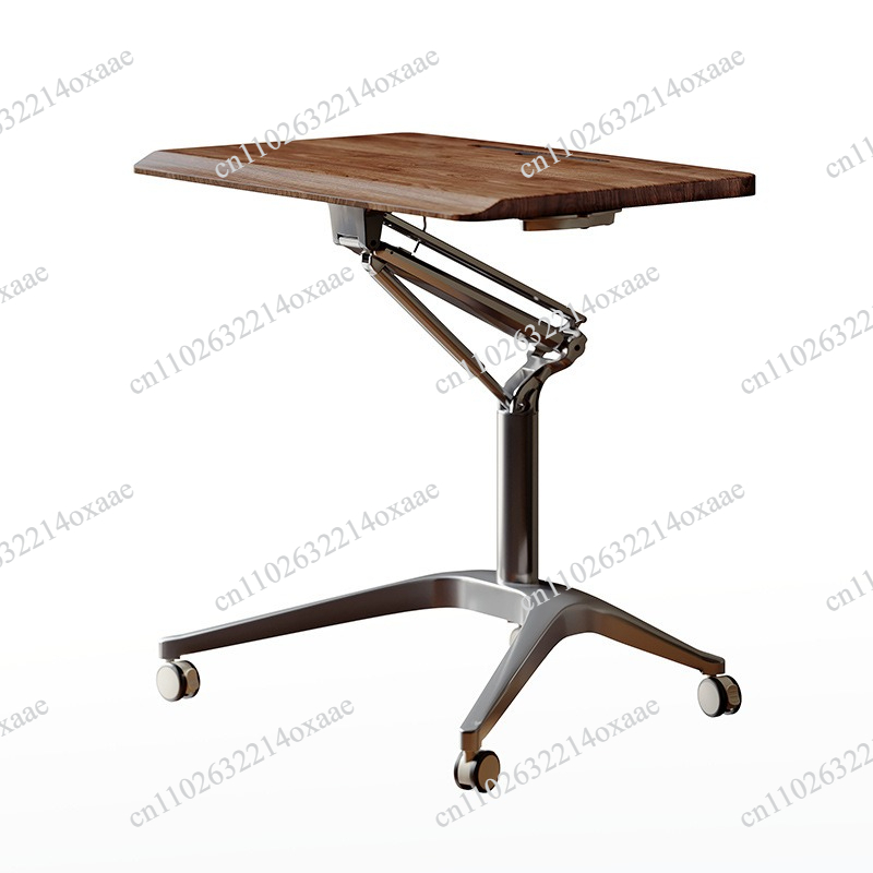 空気圧式スタンディングデスク、高さ調節可能なモバイルラップト - Laptop Stand Bamboo のレビューと価格
