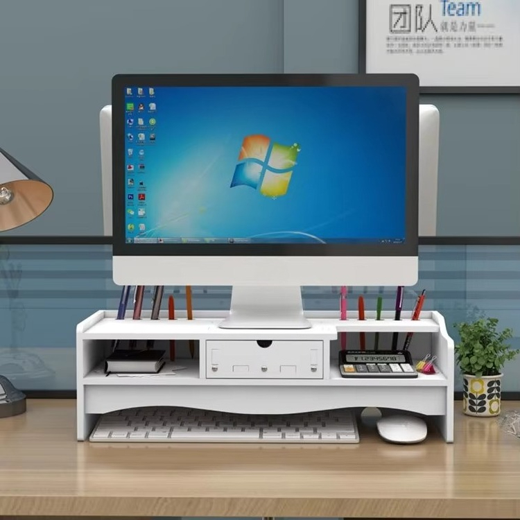 省スペース2段竹製ラップトップスタンドモニタースタンドライザ - Laptop Stand Bamboo のレビューと価格